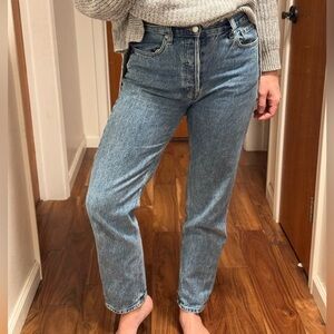 Everlane - relaxed straight jean - acid wash - 27 Tall